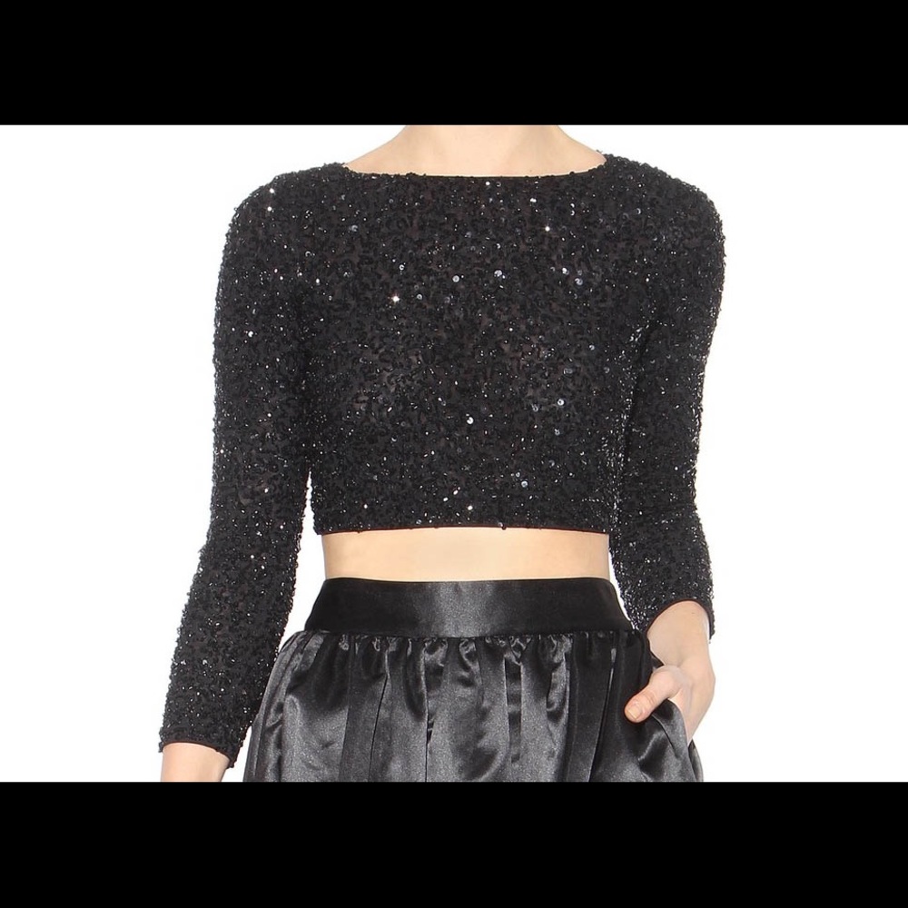 Alice + Olivia Black Sparkle Top